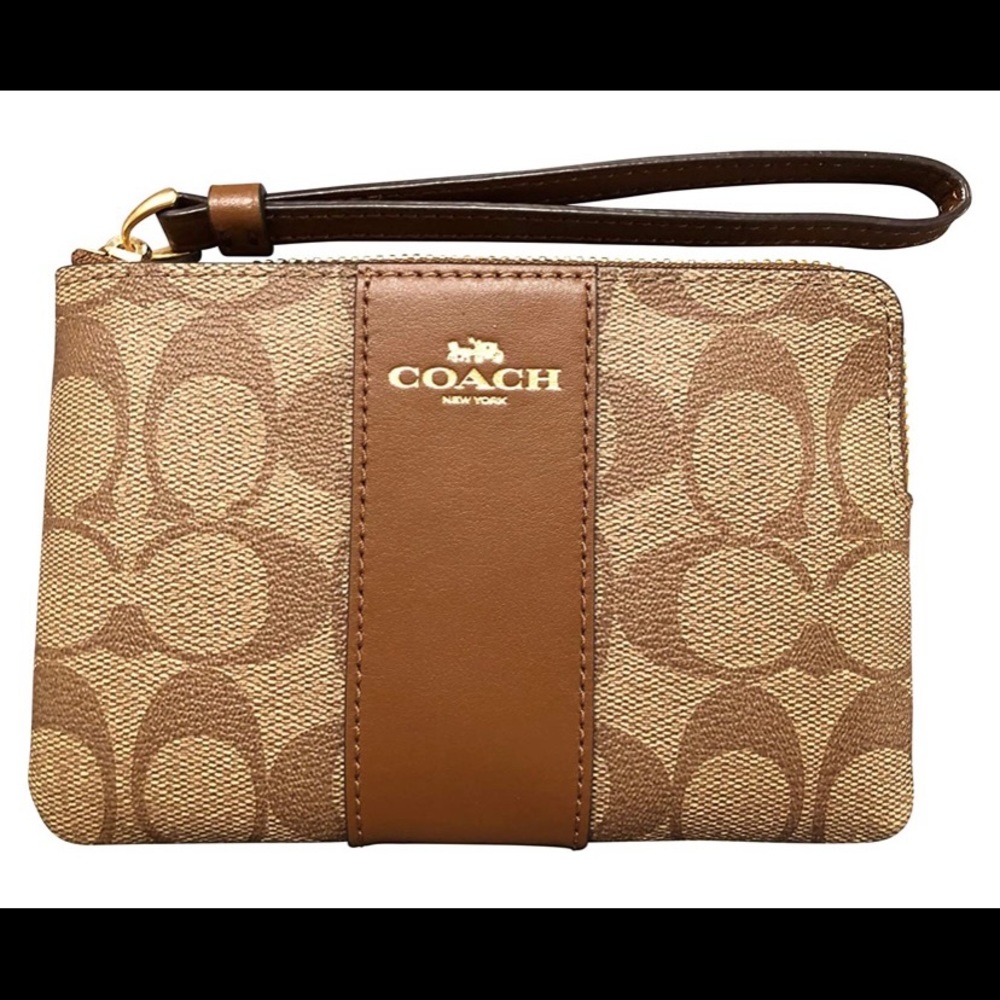 COACH Signature PVC Leather Wristlet